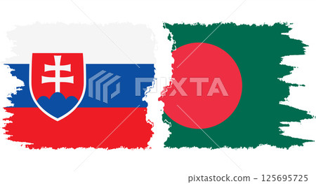 Bangladesh and Slovakia grunge flags connection vector 125695725