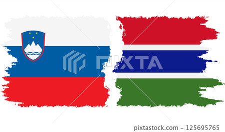 Gambia and Slovenia grunge flags connection vector Gambia and Slovenia grunge flags connection vector 125695765