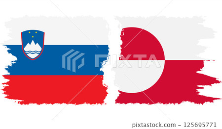 Greenland and Slovenia grunge flags connection vector Greenland and Slovenia grunge flags connection vector 125695771