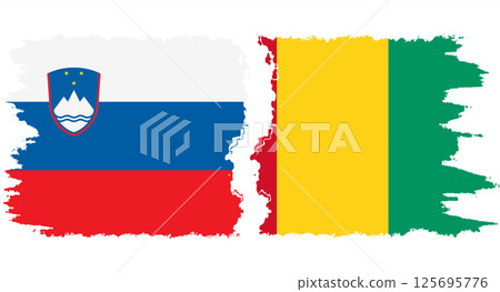 Guinea and Slovenia grunge flags connection vector Guinea and Slovenia grunge flags connection vector 125695776