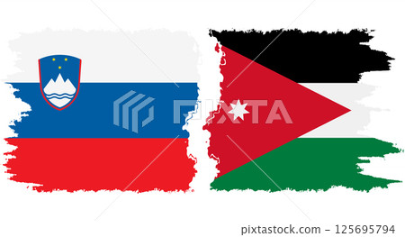 Jordan and Slovenia grunge flags connection vector Jordan and Slovenia grunge flags connection vector 125695794