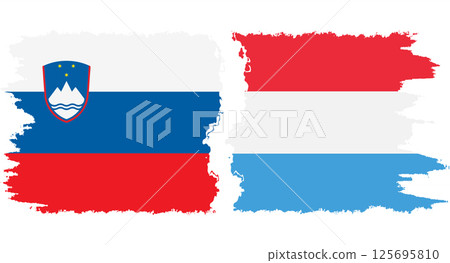 Luxembourg and Slovenia grunge flags connection vector Luxembourg and Slovenia grunge flags connection vector 125695810