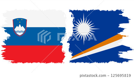 Marshall Islands and Slovenia grunge flags connection vector Marshall Islands and Slovenia grunge flags connection vector 125695819