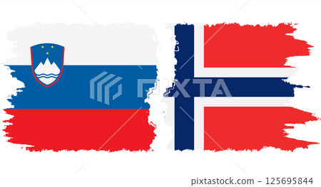 Norway and Slovenia grunge flags connection vector 125695844