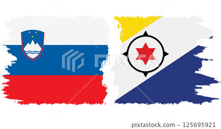 Bonaire and Slovenia grunge flags connection vector 125695921