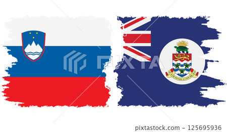 Cayman Islands and Slovenia grunge flags connection vector Cayman Islands and Slovenia grunge flags connection vector 125695936