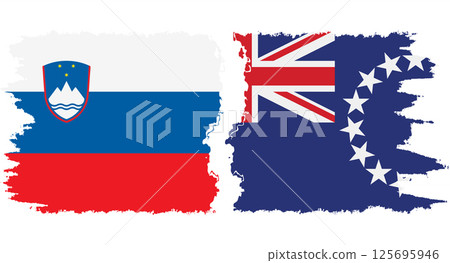 Cook Islands and Slovenia grunge flags connection vector Cook Islands and Slovenia grunge flags connection vector 125695946