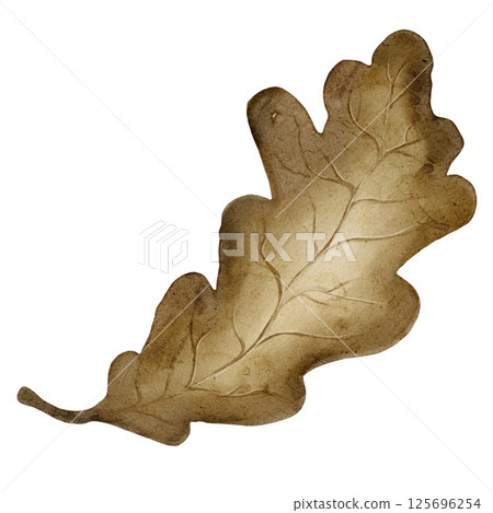 Beautiful watercolor oak leaf design ideal for autumn textiles and wrapping materials 125696254