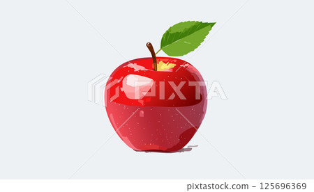 Delicious red apple illustration in vector art. High-quality image for diet, wellness, and organic product concepts. 125696369