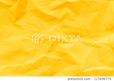 Texture colorful crumpled calendula, marigold yellow blank paper background 125696774