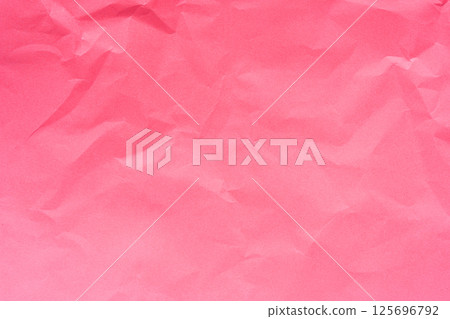 Acid Bright Pink Color Crumpled Paper Background Acid Bright Pink Color Crumpled Paper Background 125696792
