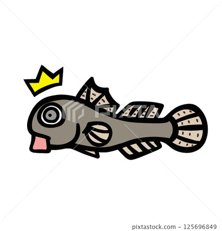 驚訝的蝦虎魚的簡單插圖 125696849