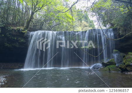 新鮮的綠色Nabe瀑布水幕 125696857