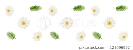 Cherry blossom pattern for textile and fabric design with leaves in seamless print Cherry blossom pattern for textile and fabric design with leaves in seamless print 125696992