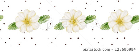 Elegant cherry blossom pattern for textile and wrapping design with seamless repeat 125696994