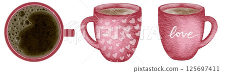 Warm and inviting coffee watercolor design for patterns and textiles 125697411