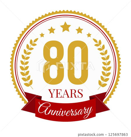 Logo 80 Years Anniversary Celebration Design Template. Logo 80 Years Anniversary Celebration Design Template. 125697863