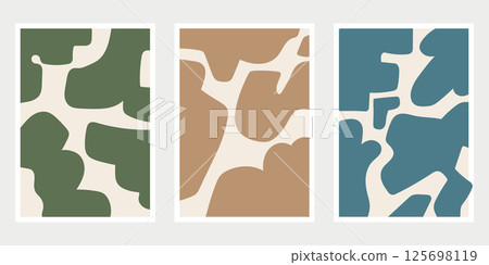 Minimalist poster template design with abstract shape. Template design for exhibition, poster, banner, festival poster, cover, wall art, background and media design. 125698119