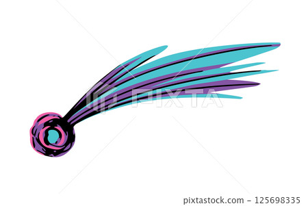 Flying comet with a tail. Vector drawing 125698335