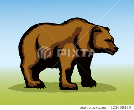 Vector drawing. Cute big bear Vector drawing. Cute big bear 125698359