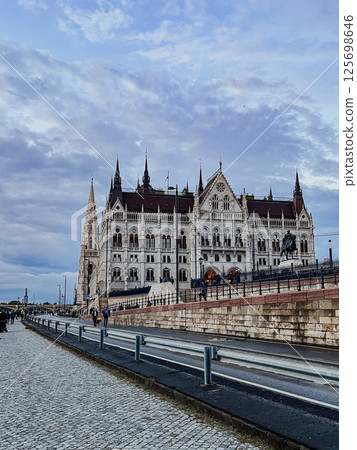 The Hungarian Parliament in Budapest on the Danube The Hungarian Parliament in Budapest on the Danube 125698646