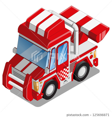 Fun sports van. Isometric. Isolated on white background. Vector illustration. 125698871