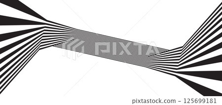 Abstract background with zigzag lines. Stripes optical art illusion. Balck and white illustration. Abstract background with zigzag lines. Stripes optical art illusion. Balck and white illustration. 125699181