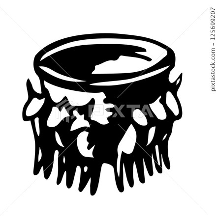 Vector drawing. Bronze sea with oxen from the Jerusalem temple Vector drawing. Bronze sea with oxen from the Jerusalem temple 125699207