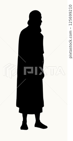 Vector drawing. Old man in ancient clothing 125699210