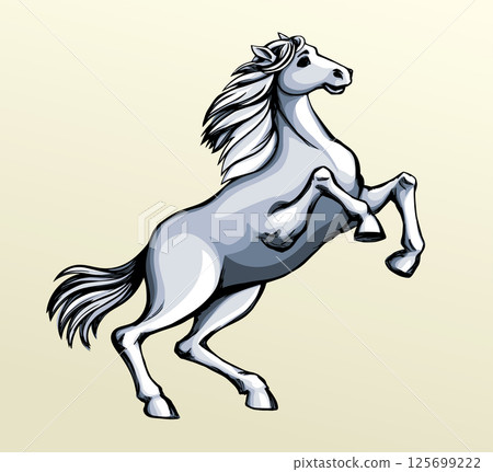 Vector drawing. Man on the horse 125699222