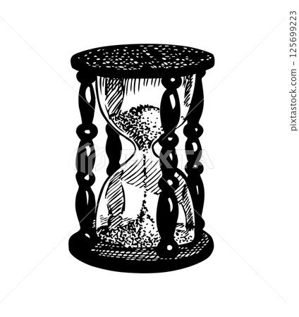 Old hourglass. Vector drawing icon Old hourglass. Vector drawing icon 125699223