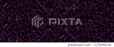 Vector background. Pattern of various icons 125699236