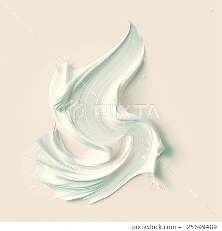 Abstract swirling cream paint splash creates a dynamic, elegant design. Perfect for beauty or cosmetic advertising Abstract swirling cream paint splash creates a dynamic, elegant design. Perfect for beauty or cosmetic advertising 125699489