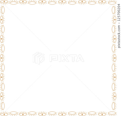 Mystic eye frame. Ramadan template. Vector prediction eye on white background border with empty space Mystic eye frame. Ramadan template. Vector prediction eye on white background border with empty space 125700204