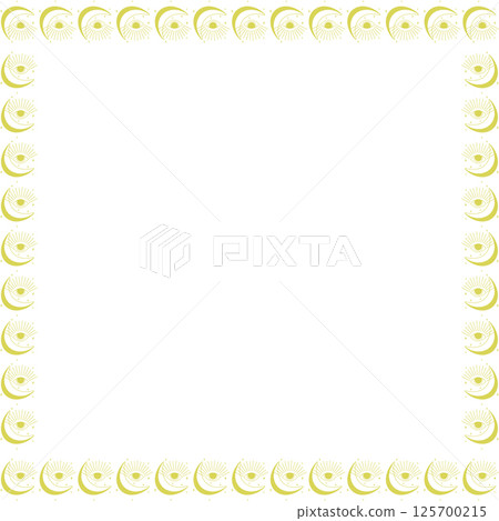 Eye with moon frame. Ramadan template. Vector celestial witchcraft eye on white background 125700215