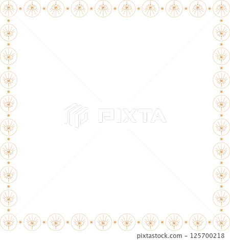 Mystic tribal eye frame. Vector celestial prediction eye template for your text. Eye of Providence 125700218