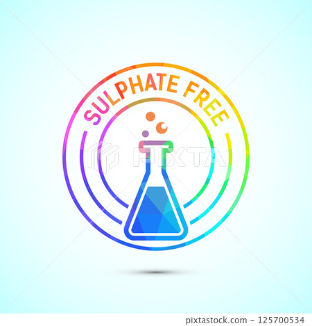 Sulfate free icon design illustration. No sulphate badge label in low poly style 125700534