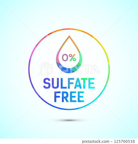 Sulfate free icon design illustration. No sulphate badge label in low poly style Sulfate free icon design illustration. No sulphate badge label in low poly style 125700538