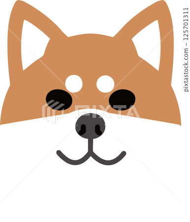 A round illustration of a sulky Shiba Inu A round illustration of a sulky Shiba Inu 125701311