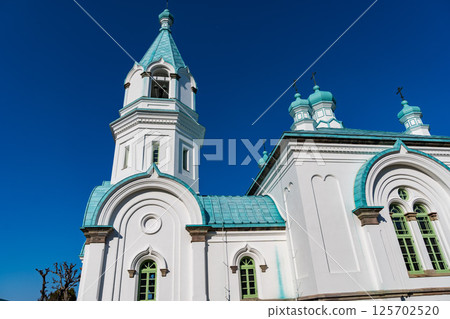 晴朗天氣下的函館東正教會 125702520