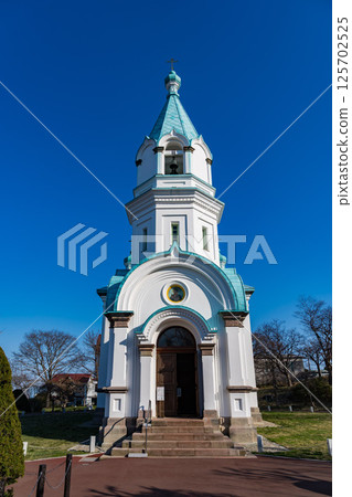Hakodate Orthodox Church on a clear day Hakodate Orthodox Church on a clear day 125702525