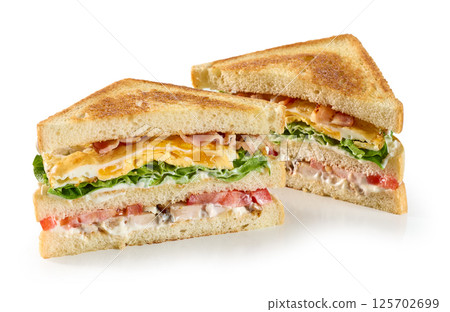 club sandwich on white background club sandwich on white background 125702699