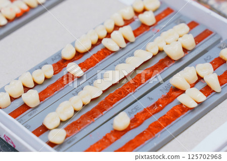 Crafting perfect smiles with custom dentures in a dental lab setting Crafting perfect smiles with custom dentures in a dental lab setting 125702968