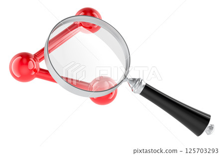 Share icon with loupe. 3D rendering 125703293