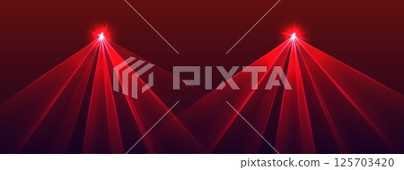 Red lasers background., glowing rays or neon beams, bright futuristic backdrop.. 125703420
