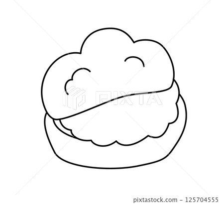 模擬奶油泡芙插圖（線條畫） 125704555