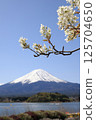 White flowers and Mt. Fuji 125704650