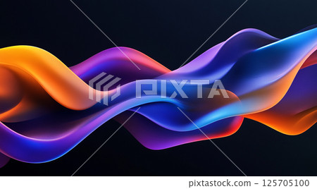 A dynamic, fluid wave of colors blending seamlessly from blue to purple to orange against a dark background, creating a visually striking and modern digital artwork. A dynamic, fluid wave of colors blending seamlessly from blue to purple to orange against a dark background, creating a visually striking and modern digital artwork. 125705100