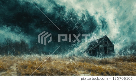 Stormy Prairie Ruin 125706105