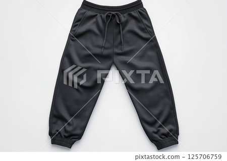 Stylish black athletic pants ready for workout or casual wear 125706759